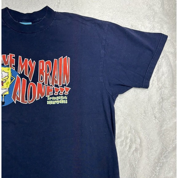 Vintage Spongebob Squarepants Navy Blue Faded T-Shirt 2001 Men's Size XL - Picture 3 of 9